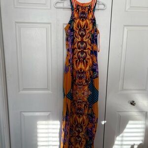 Gianni bini Orange and Purple Maxi Dress